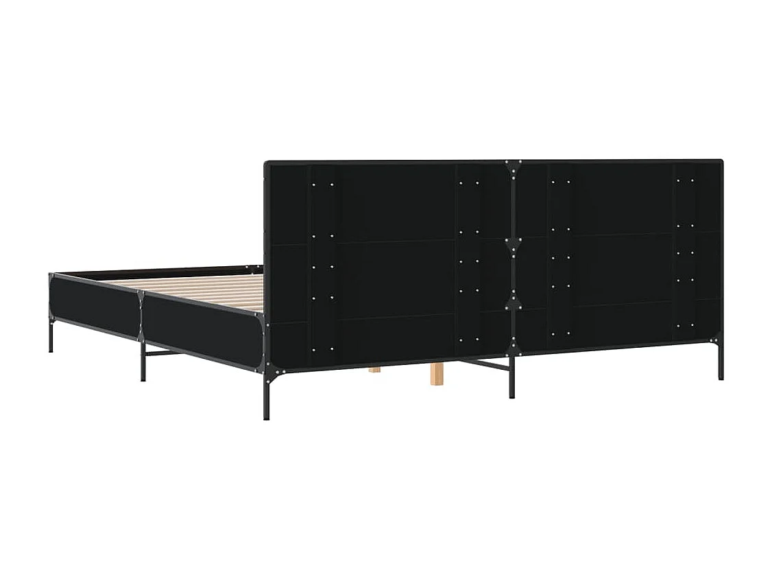 Cadre de lit sans matelas noir 200x200 cm