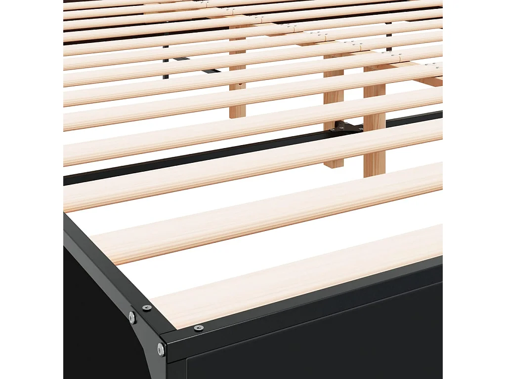 Cadre de lit sans matelas noir 200x200 cm