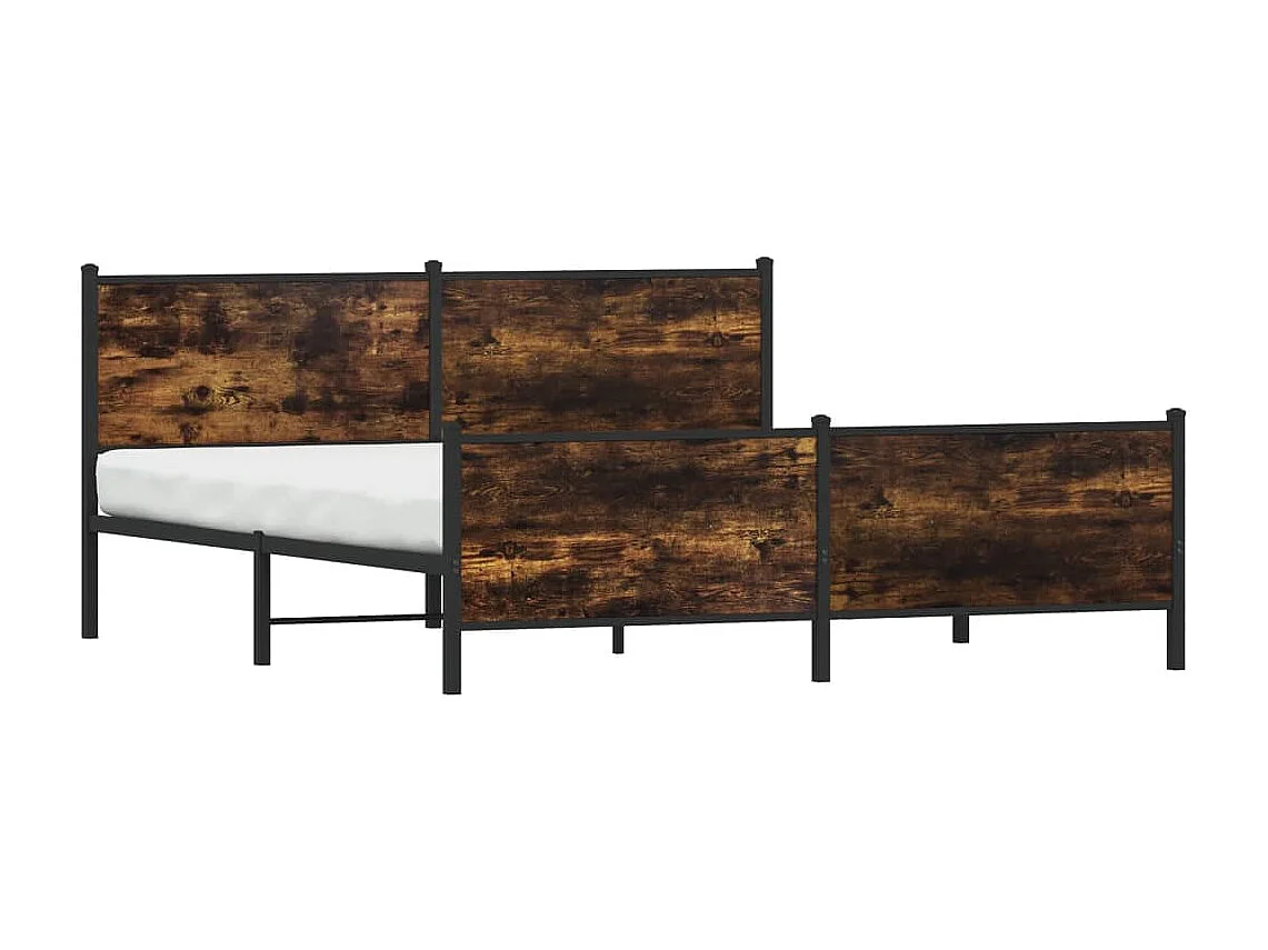 Metallbett ohne Matratze Räuchereiche 200x200 cm