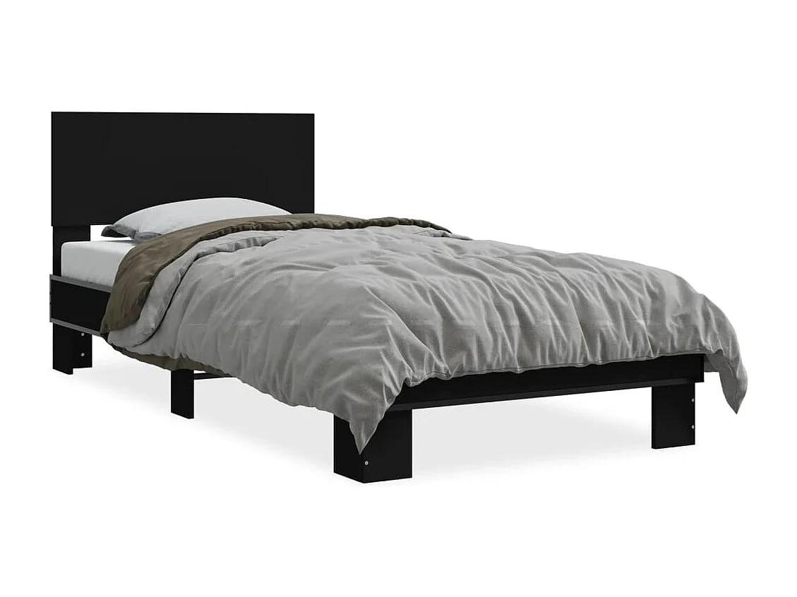 Cadre de lit sans matelas noir 75x190 cm