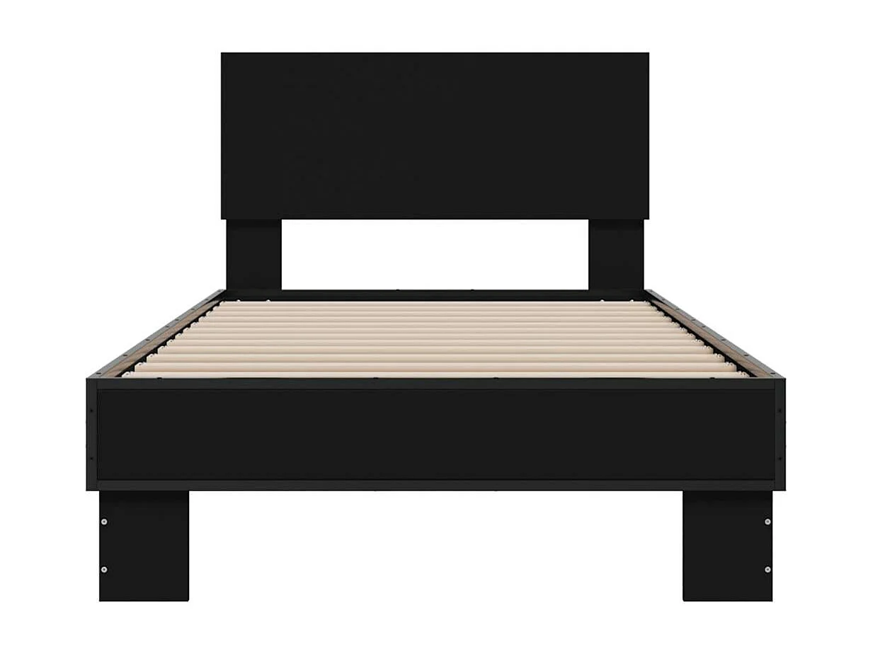 Cadre de lit sans matelas noir 75x190 cm