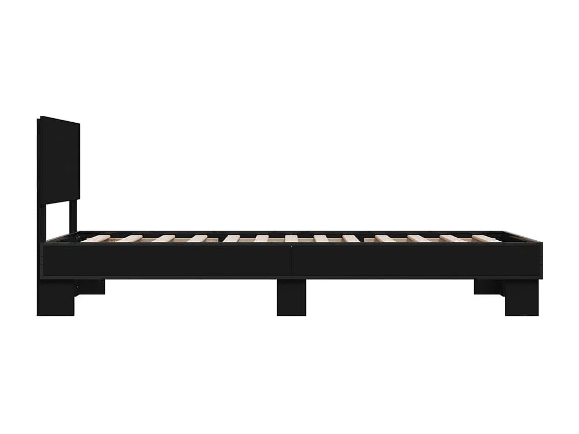 Cadre de lit sans matelas noir 75x190 cm