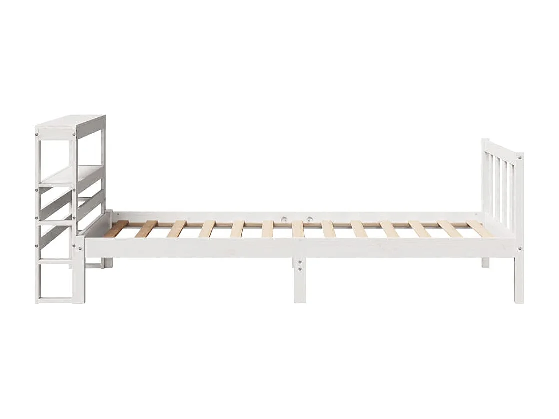 Cadre de lit sans matelas blanc 90x200 cm bois de pin massif