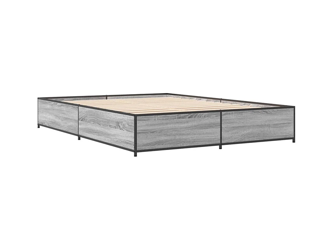 Cadre de lit sans matelas sonoma gris 120x200 cm