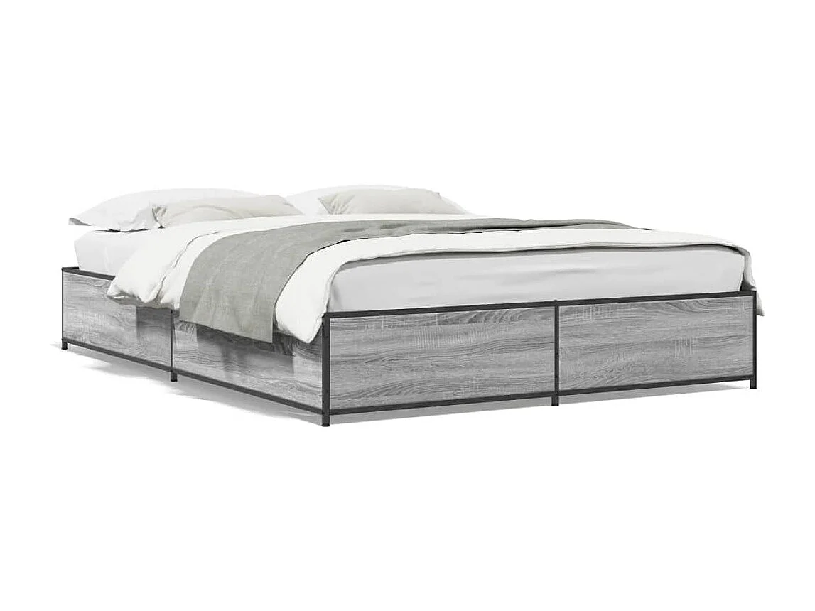 Cadre de lit sans matelas sonoma gris 120x200 cm