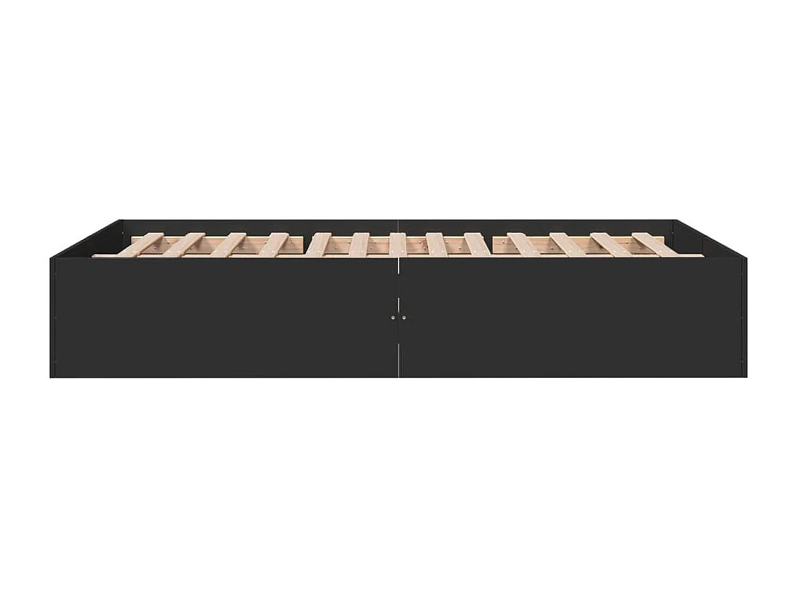 Cadre de lit sans matelas noir 140x190 cm