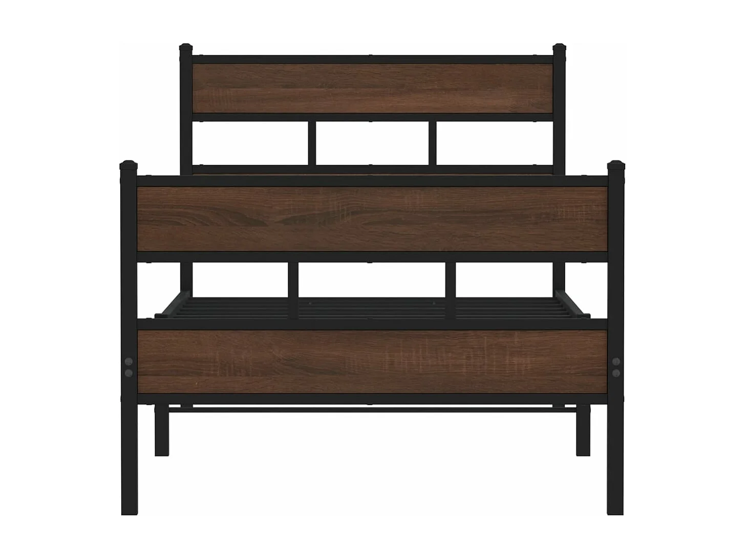 Estructura cama con cabecero sin colchón marrón roble 100x190cm