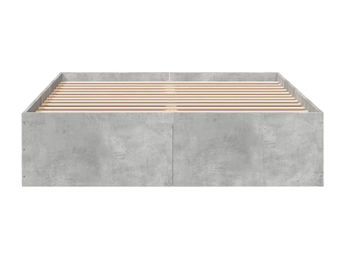 Cadre de lit sans matelas gris béton 140x200 cm