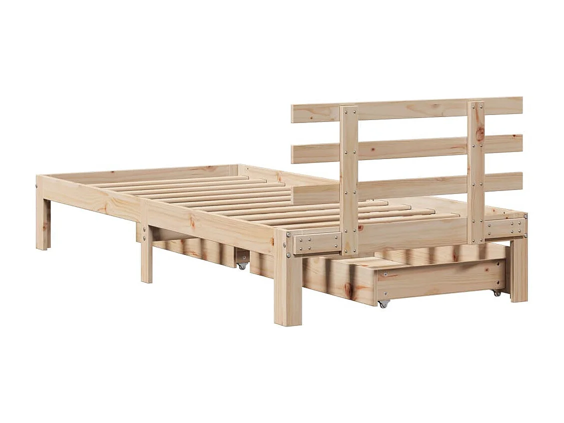 Cadre de lit avec tiroirs sans matelas 100x200 cm