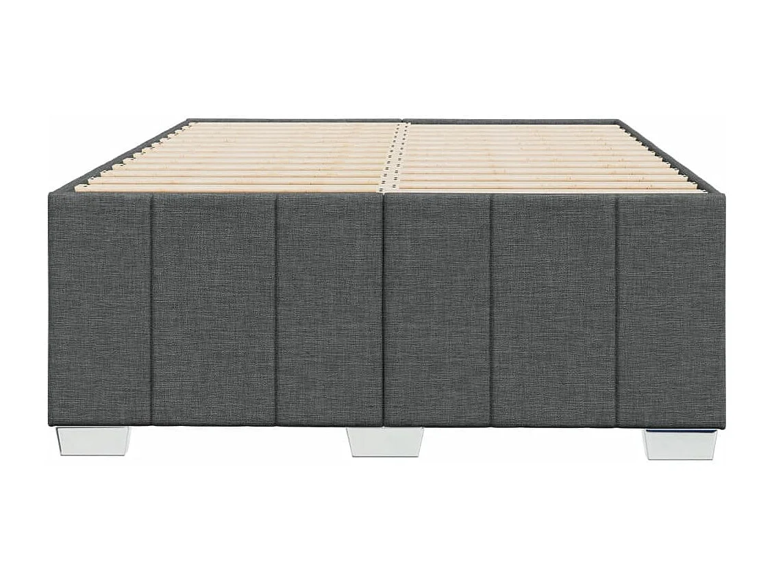 Cadre de lit sans matelas gris foncé 120x190 cm tissu