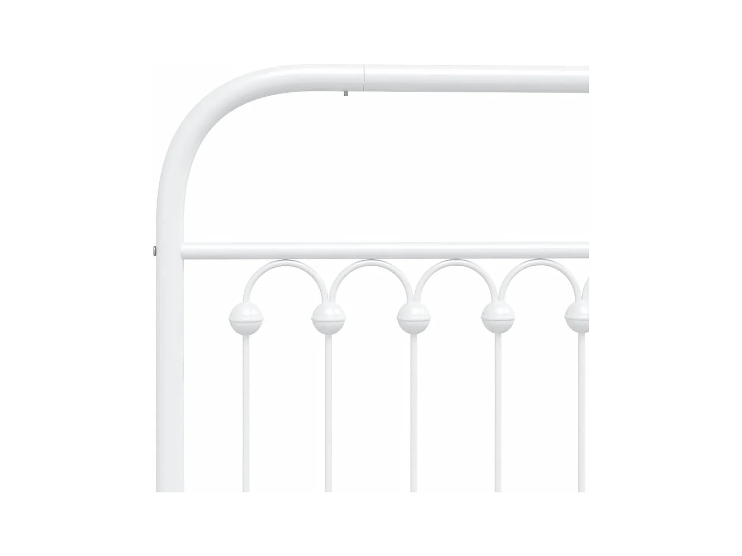 Cadre de lit métal sans matelas avec pied de lit blanc 75x190cm