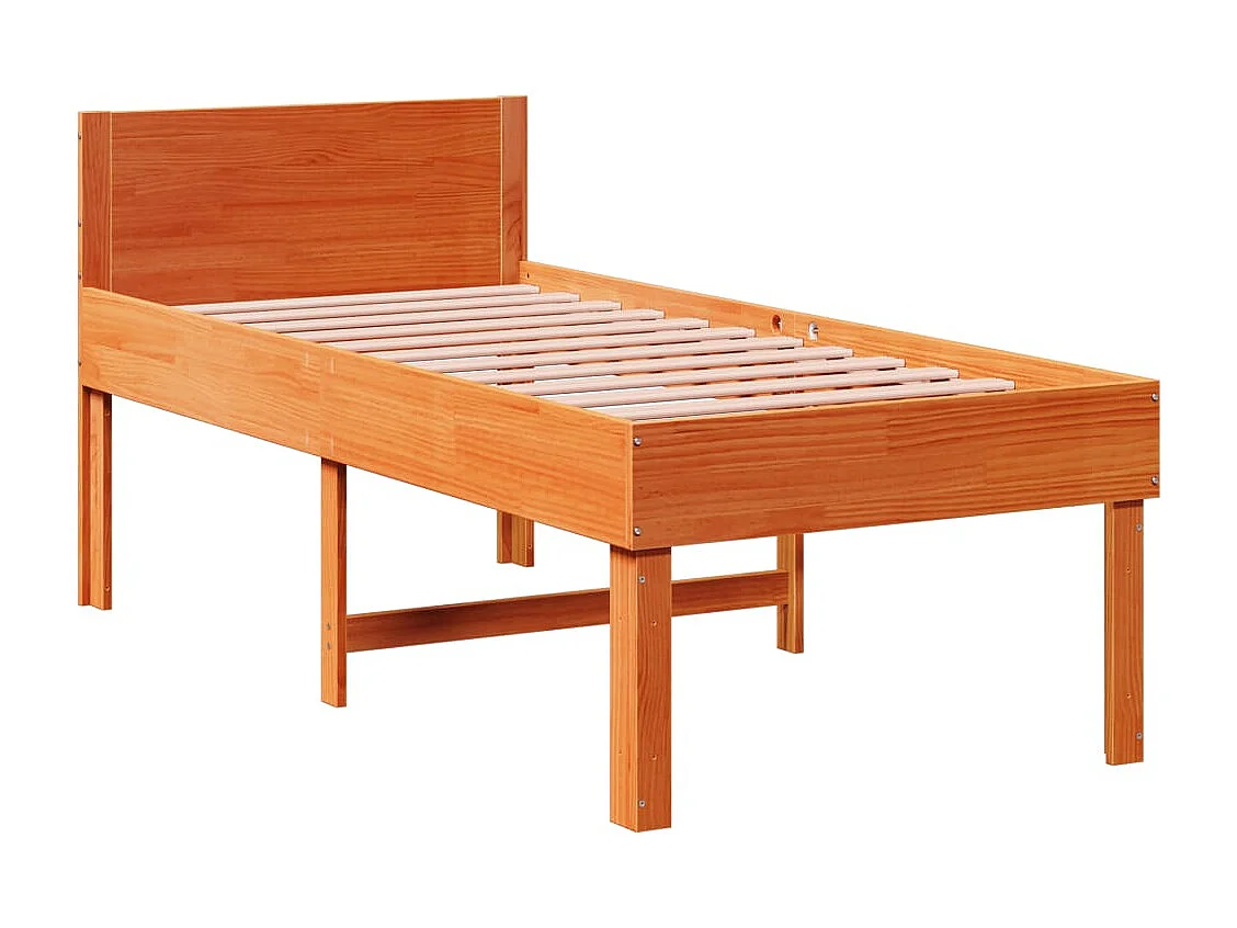 Cadre de lit sans matelas cire marron 90x200 cm bois pin massif