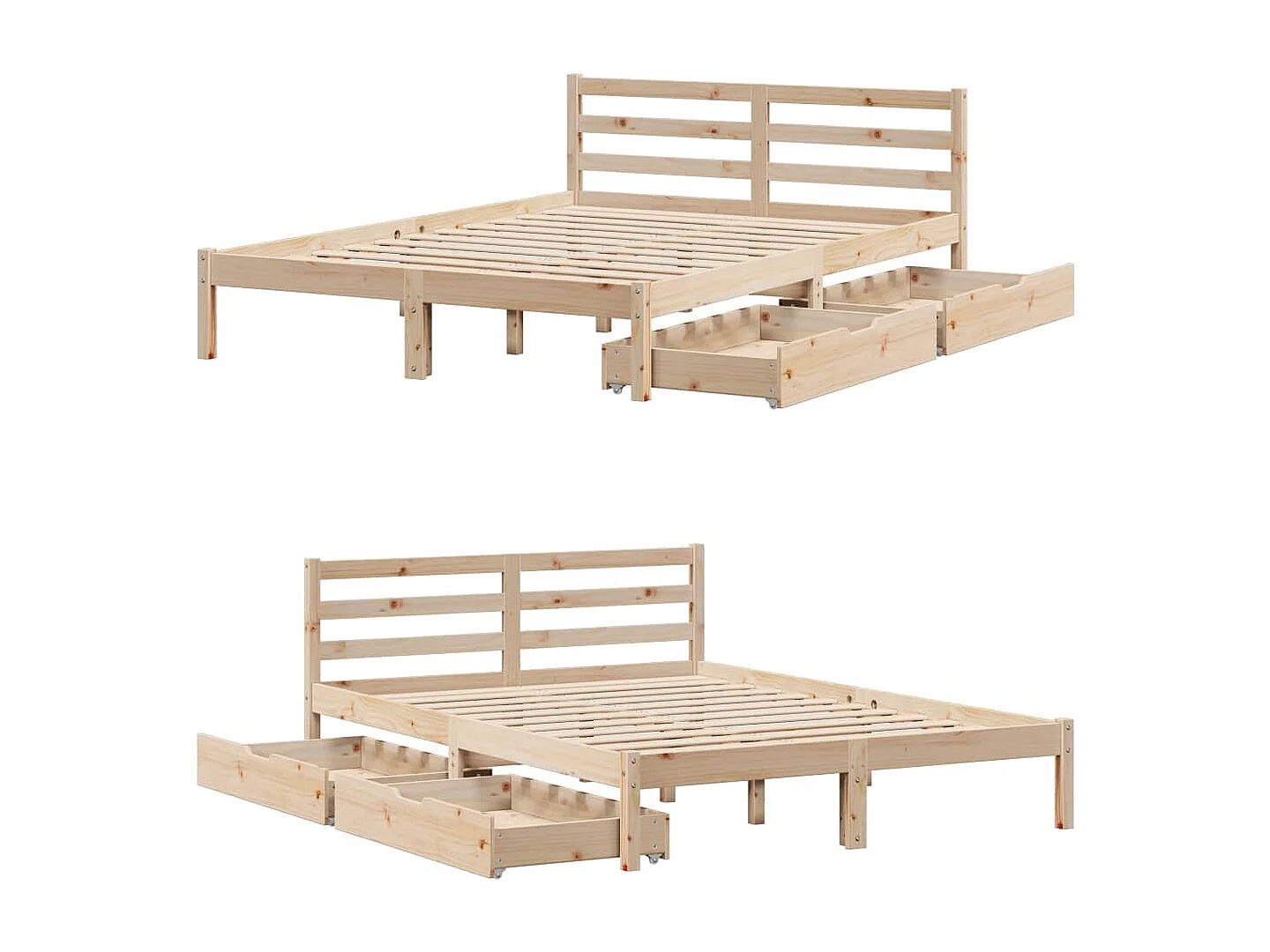 Estructura de cama sin colchón madera de pino blanca 140x200 cm