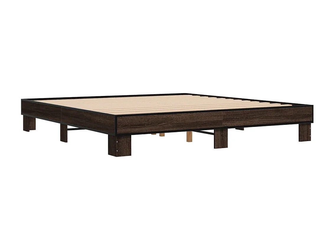 Cadre de lit sans matelas chêne marron 200x200 cm