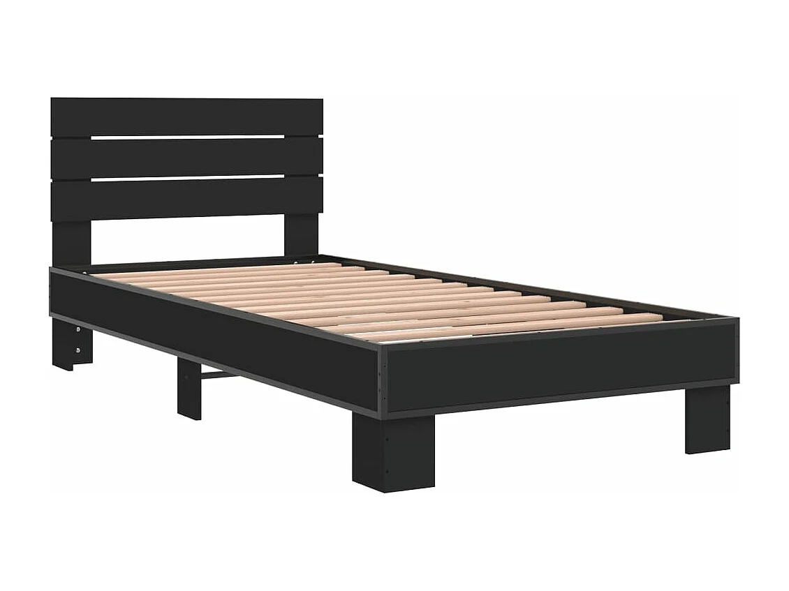 Cadre de lit sans matelas noir 100x200 cm
