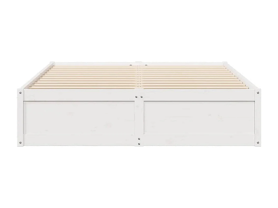 Cadre de lit sans matelas blanc 140x190 cm bois de pin massif