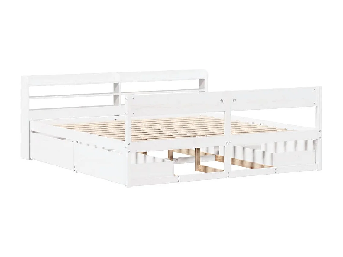 Letto senza Materasso Bianco 180x200 cm Legno Massello di Pino