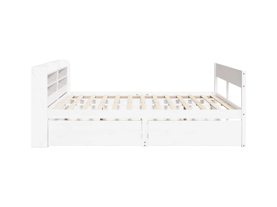 Cadre de lit sans matelas blanc 180x200 cm bois massif de pin