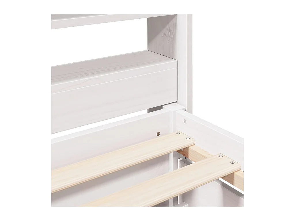 Cadre de lit sans matelas blanc 180x200 cm bois massif de pin