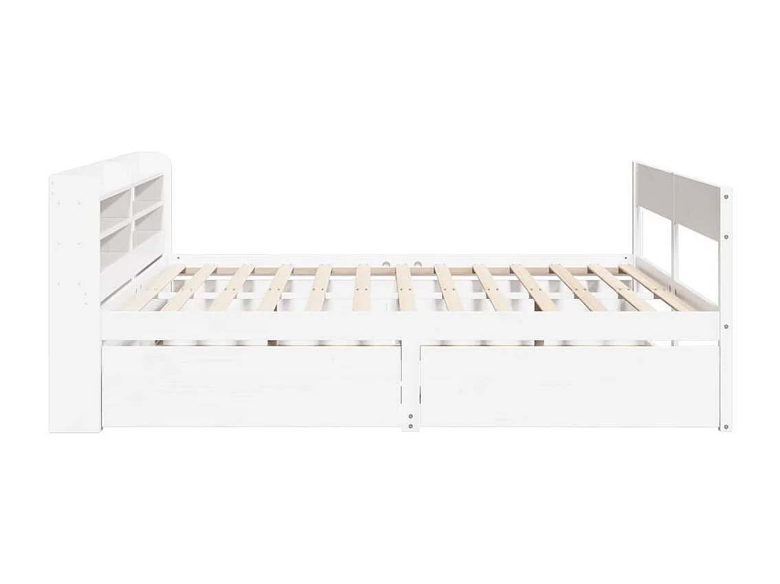 Letto senza Materasso Bianco 180x200 cm Legno Massello di Pino