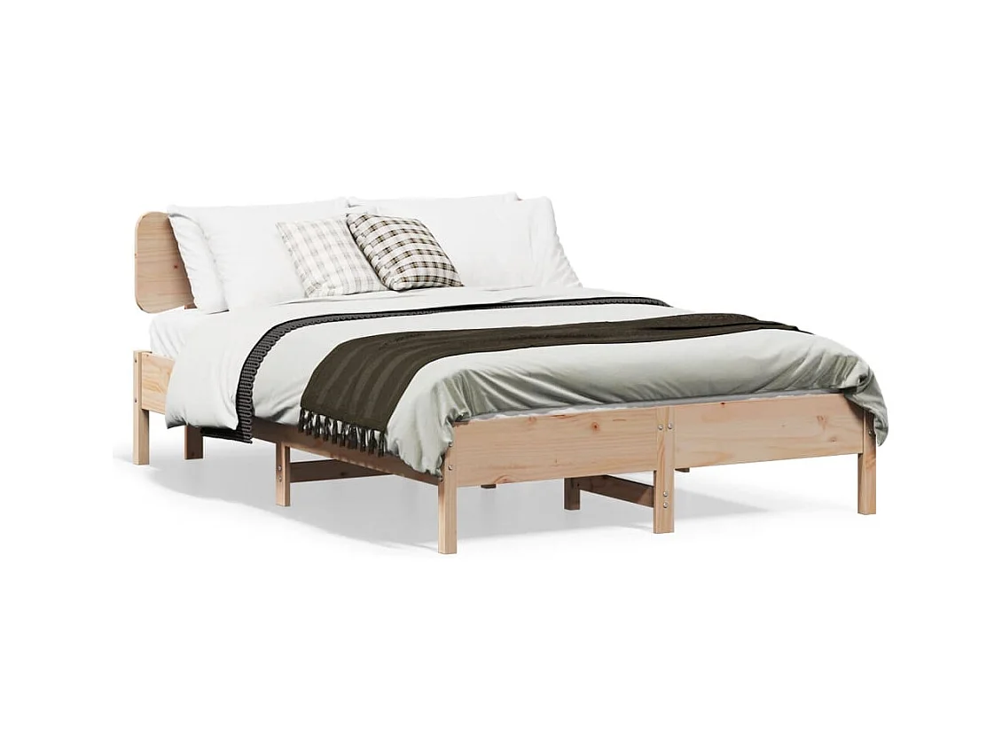 Cadre de lit sans matelas 135x190 cm bois de pin massif