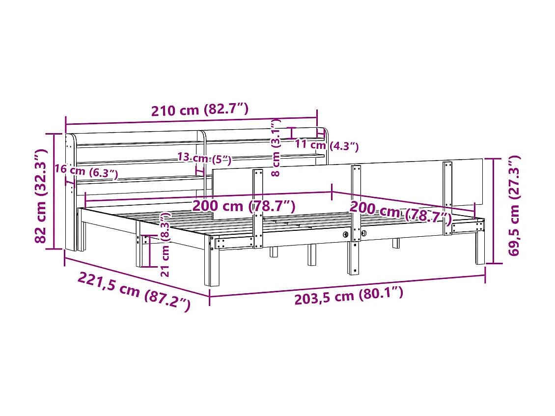 Giroletto Casetta Bambini Marrone Cera 90x200 cm Massello Pino