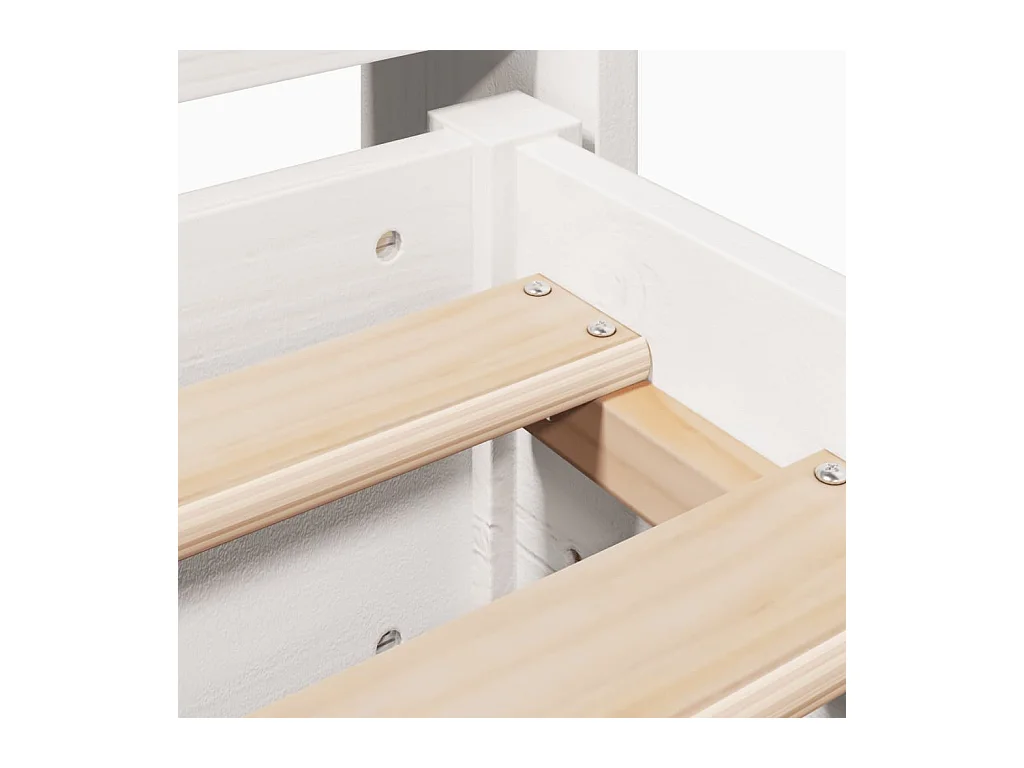 Cadre de lit sans matelas blanc 120x190 cm bois de pin massif
