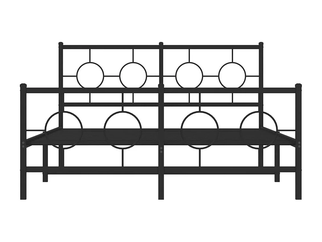 Bedframe met hoofd- en voeteneinde metaal zwart 140x190 cm