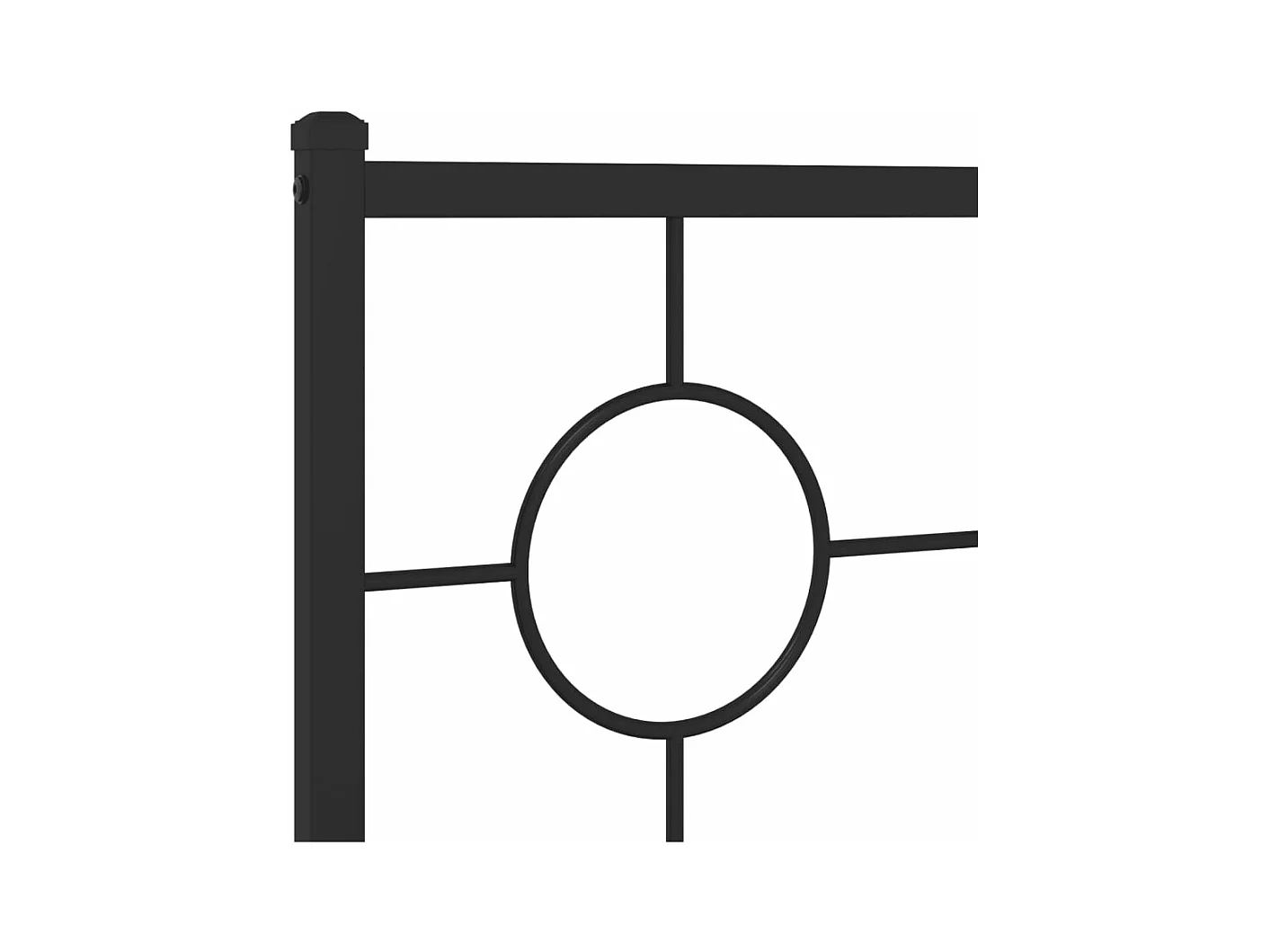 Cadre de lit métal sans matelas avec pied de lit noir 140x190cm