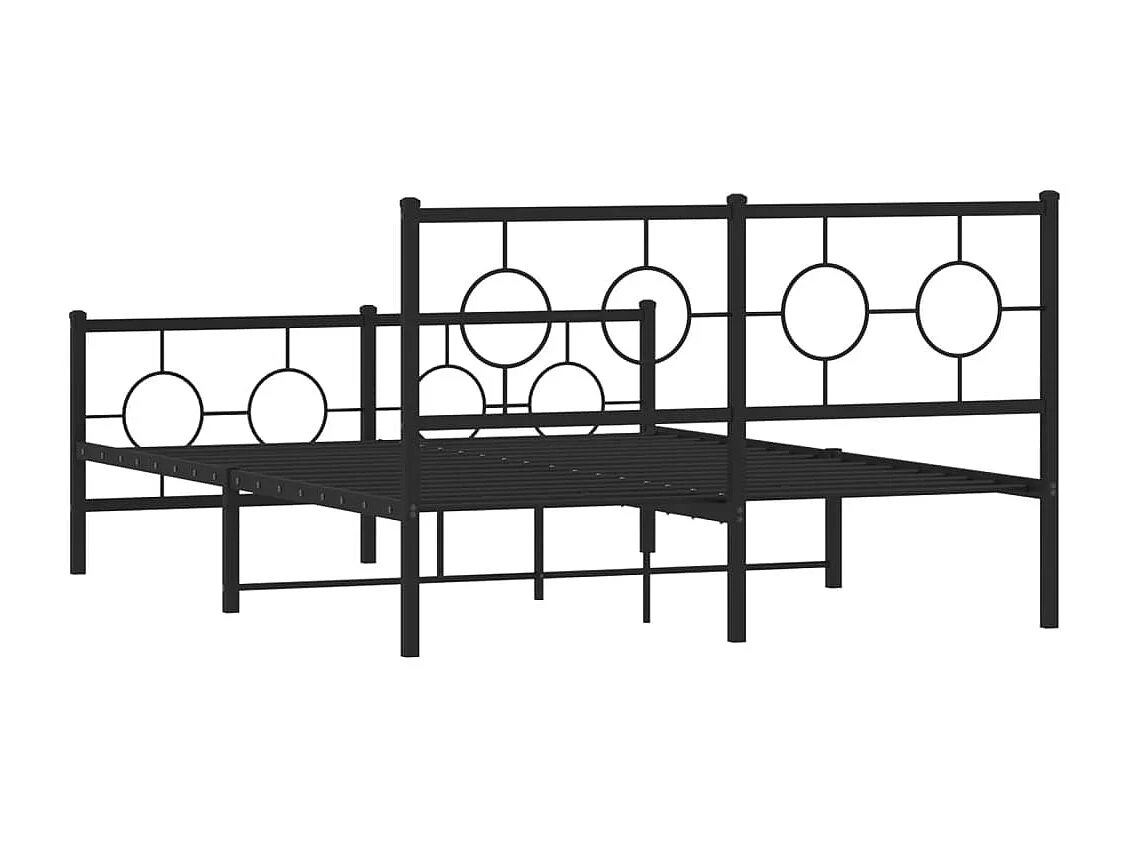 Estructura cama sin colchón con estribo metal negro 140x190 cm
