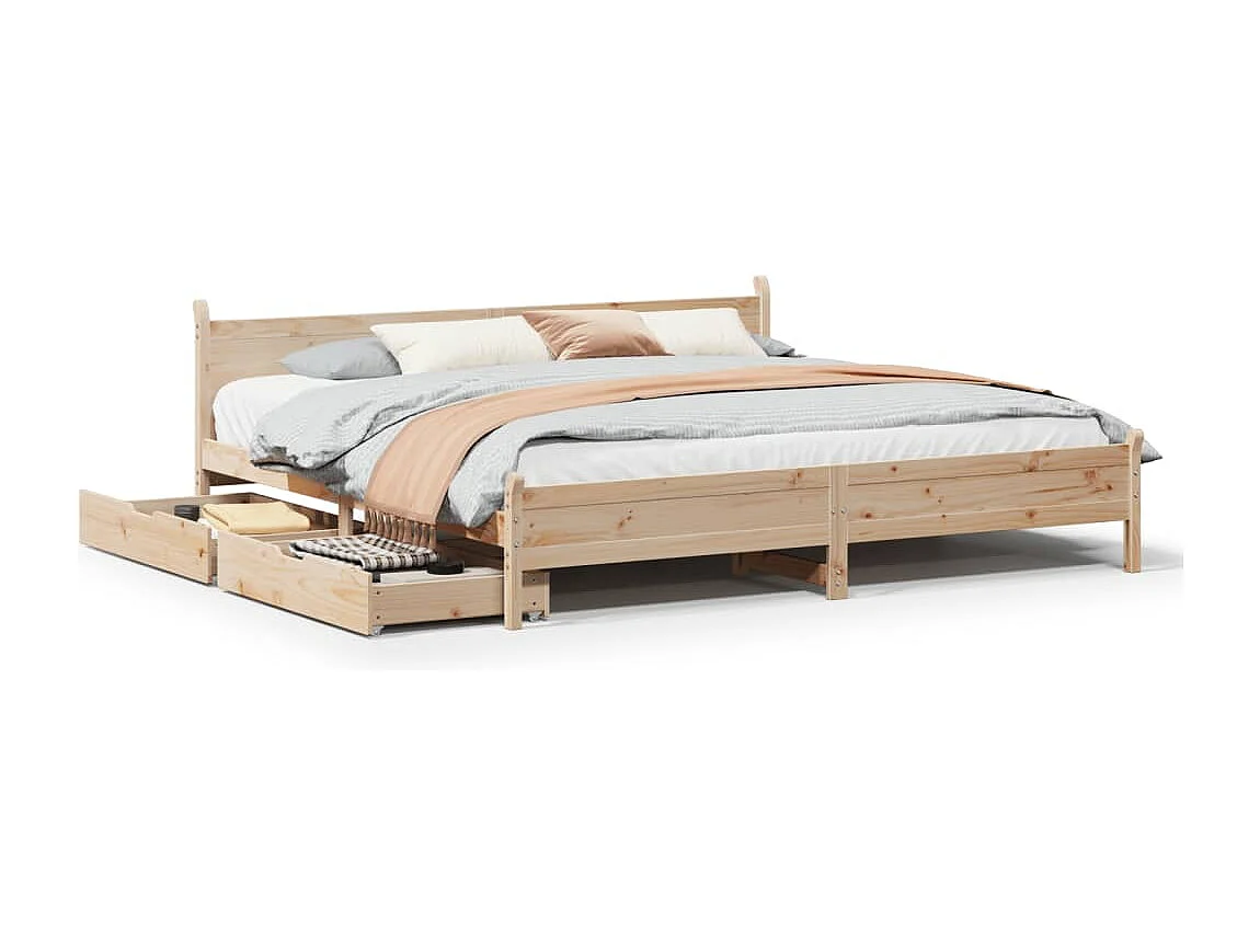 Cadre de lit sans matelas 200x200 cm bois massif de pin