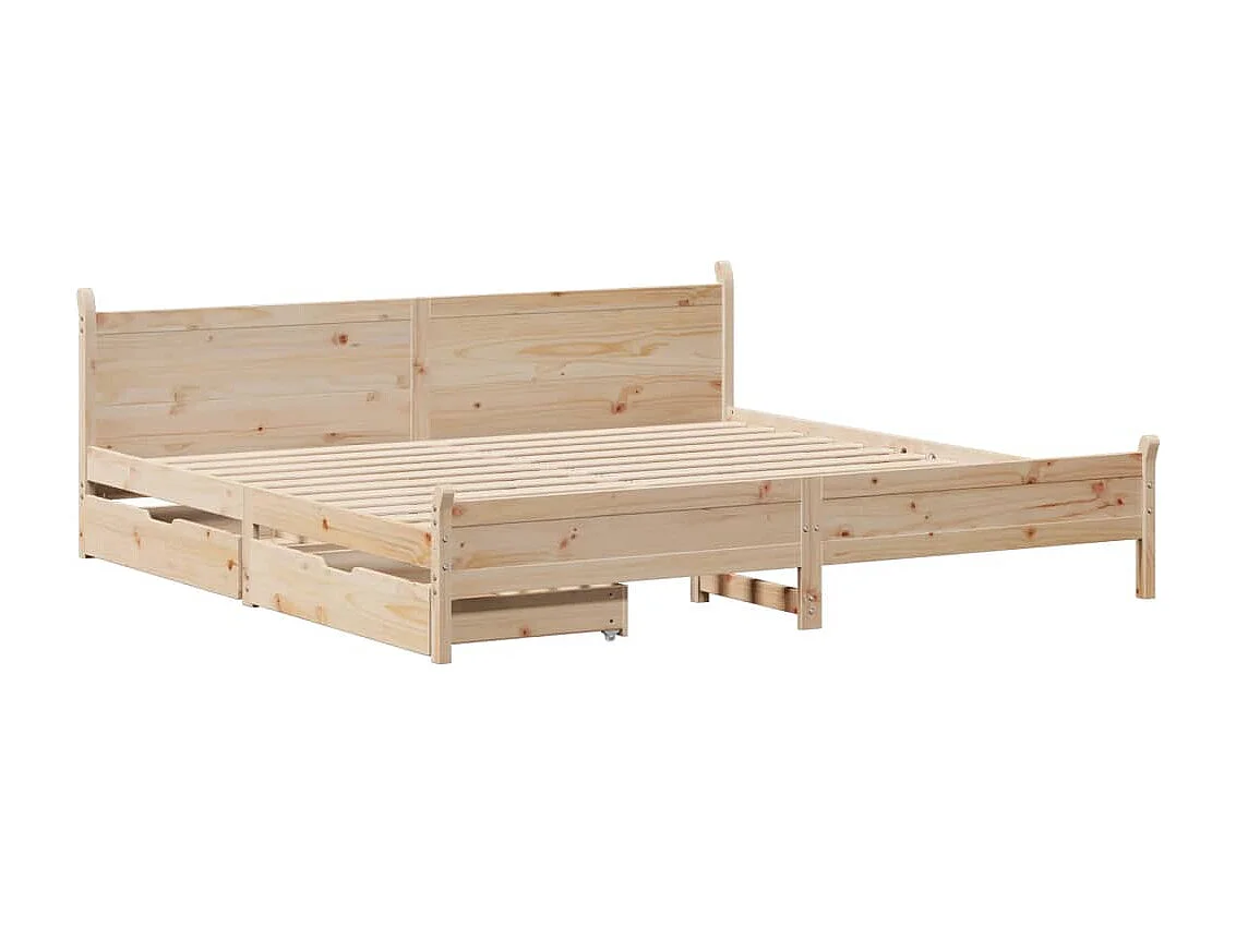 Cadre de lit sans matelas 200x200 cm bois massif de pin