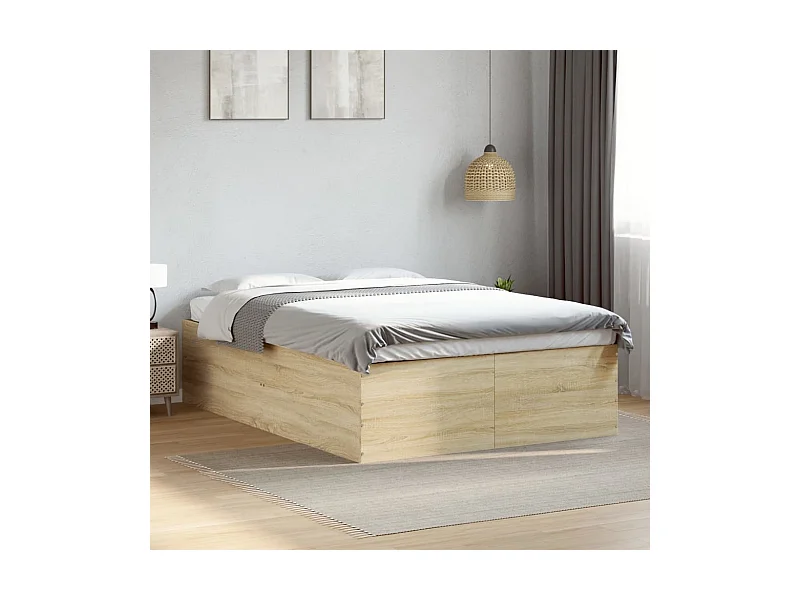 Cadre de lit sans matelas chêne sonoma 135x190 cm