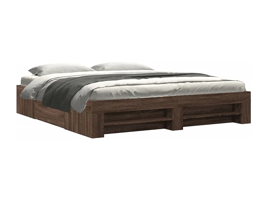 Cadre de lit sans matelas chêne marron 180x200 cm