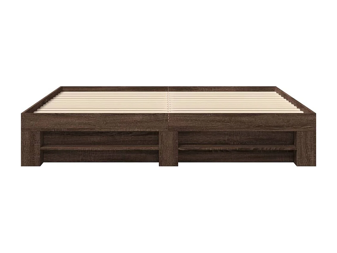 Cadre de lit sans matelas chêne marron 180x200 cm