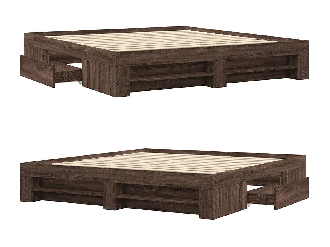 Cadre de lit sans matelas chêne marron 180x200 cm