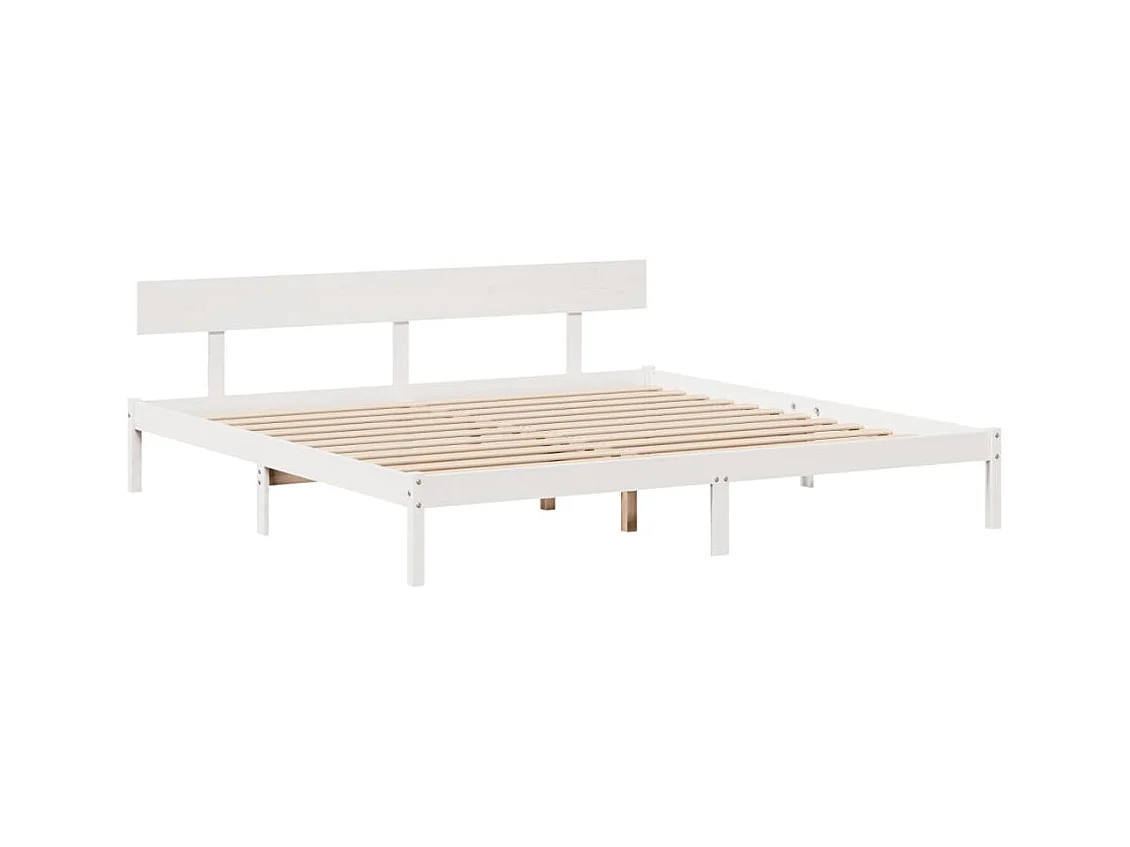 Bedframe zonder matras massief grenenhout wit 200x200 cm