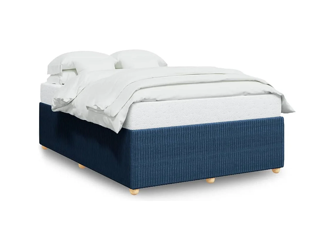 Cadre de lit sans matelas bleu 160x200 cm tissu