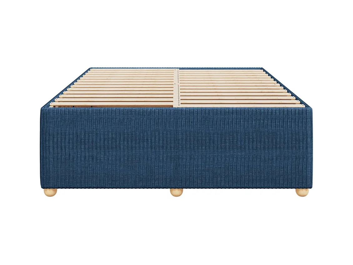 Cadre de lit sans matelas bleu 160x200 cm tissu