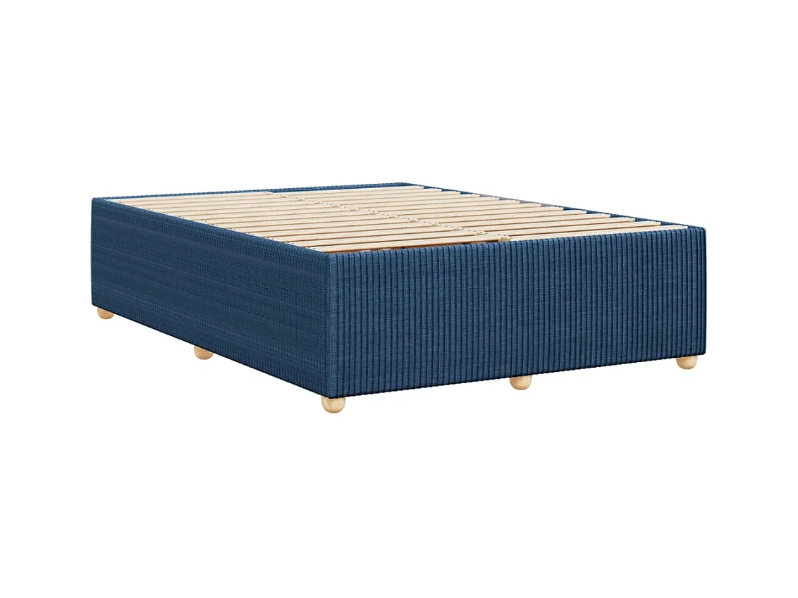 Cadre de lit sans matelas bleu 160x200 cm tissu