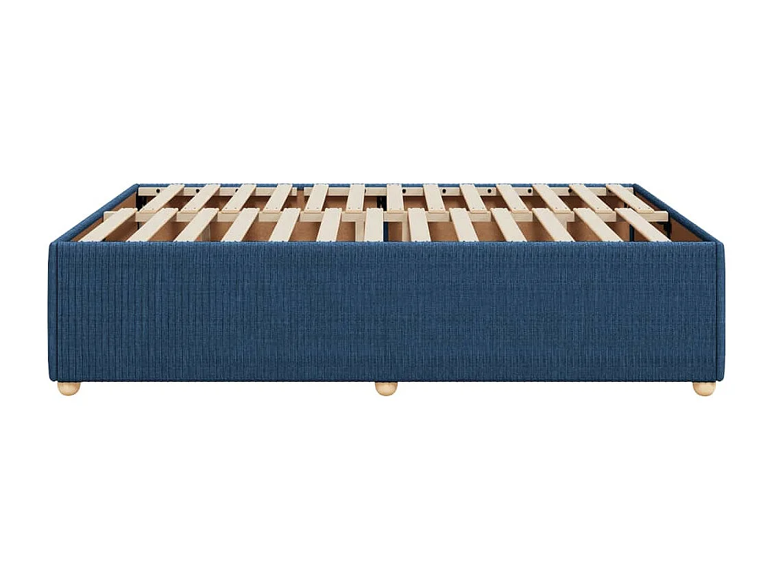 Cadre de lit sans matelas bleu 160x200 cm tissu