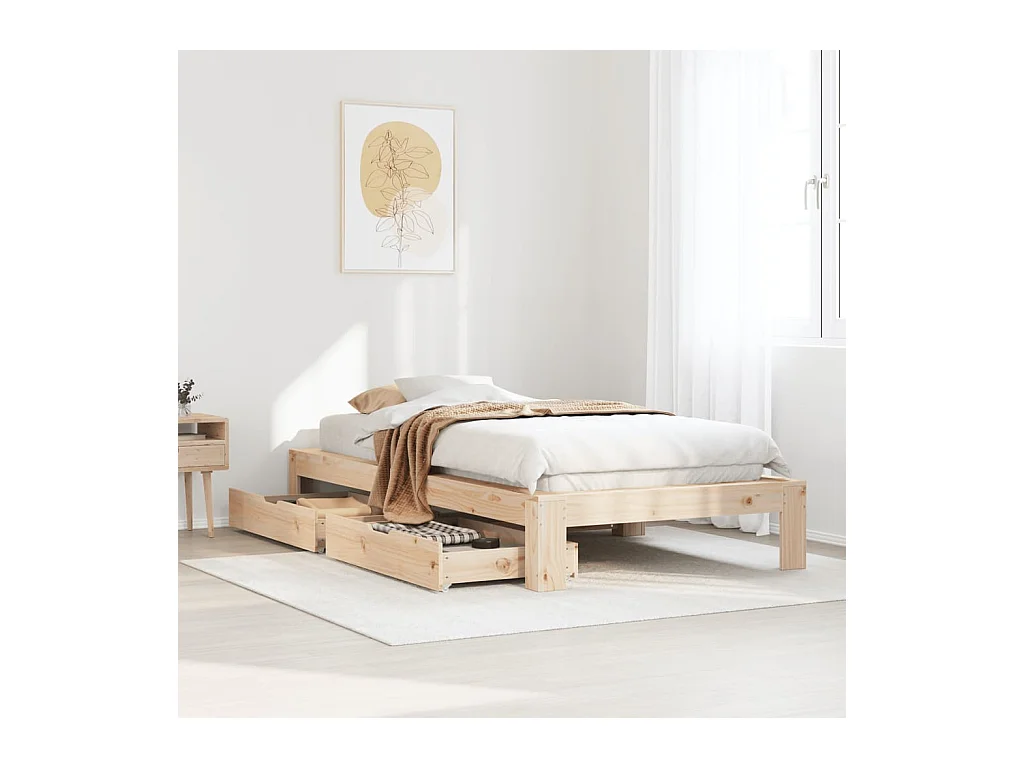 Cadre de lit sans matelas 90x190 cm bois de pin massif