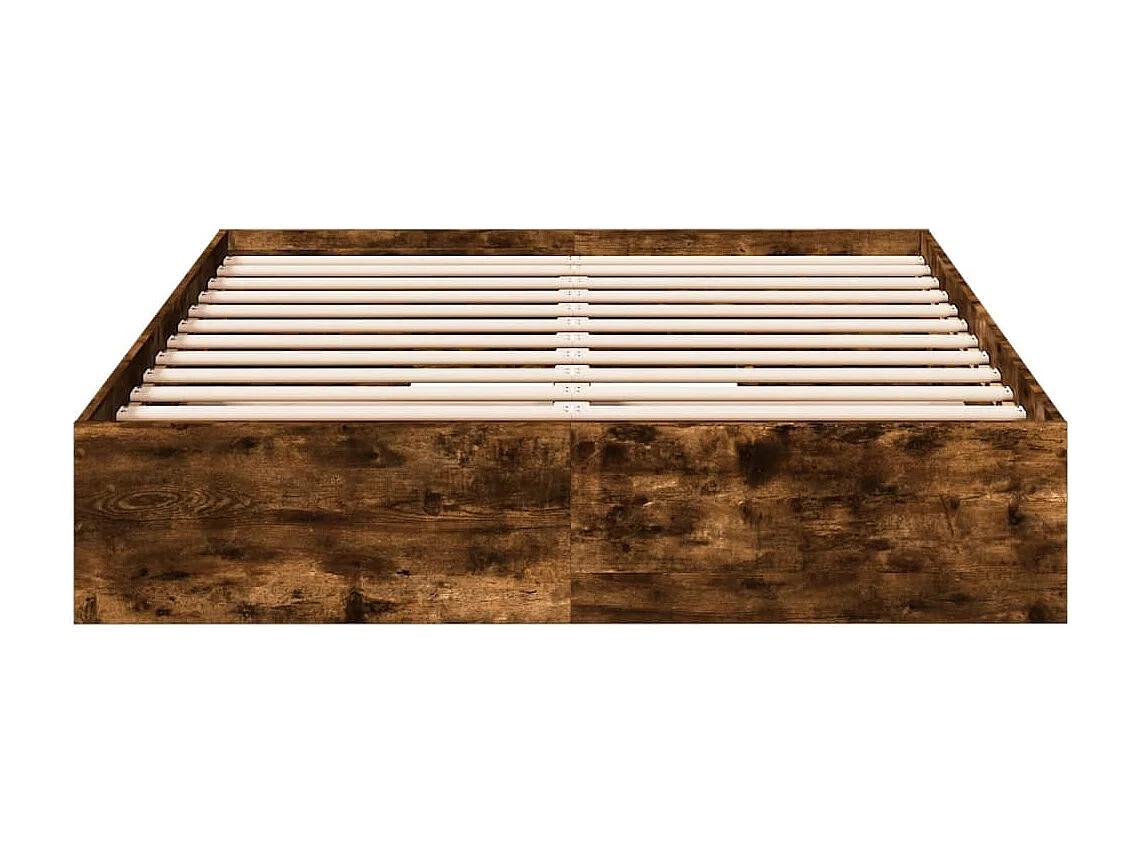Cadre de lit avec tiroirs sans matelas chêne fumé 140x200 cm