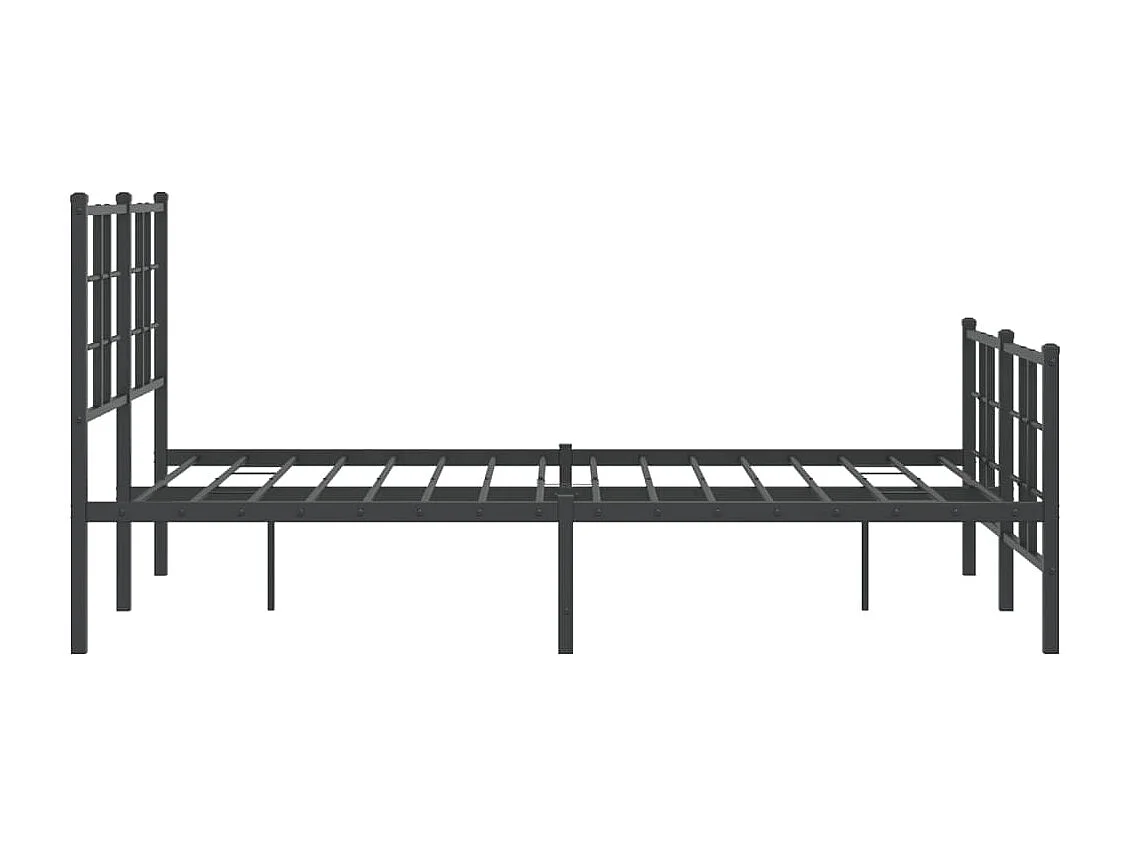 Cadre de lit métal sans matelas avec pied de lit noir 120x200cm
