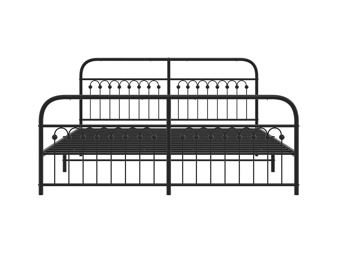 Bedframe met hoofd- en voeteneinde metaal zwart 183x213 cm