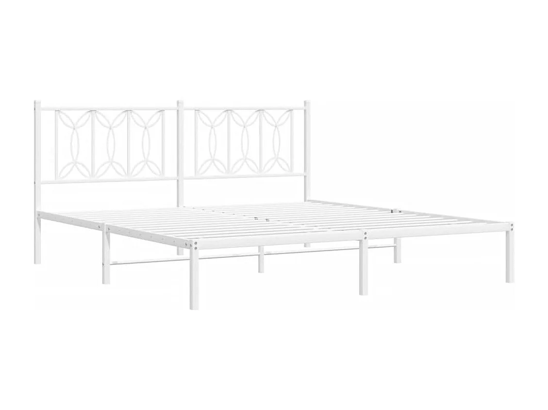 Giroletto con Testiera Metallo Bianco 183x213 cm