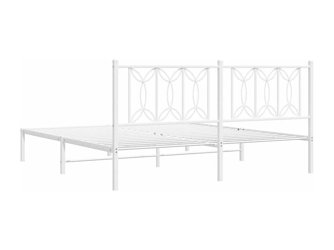 Giroletto con Testiera Metallo Bianco 183x213 cm