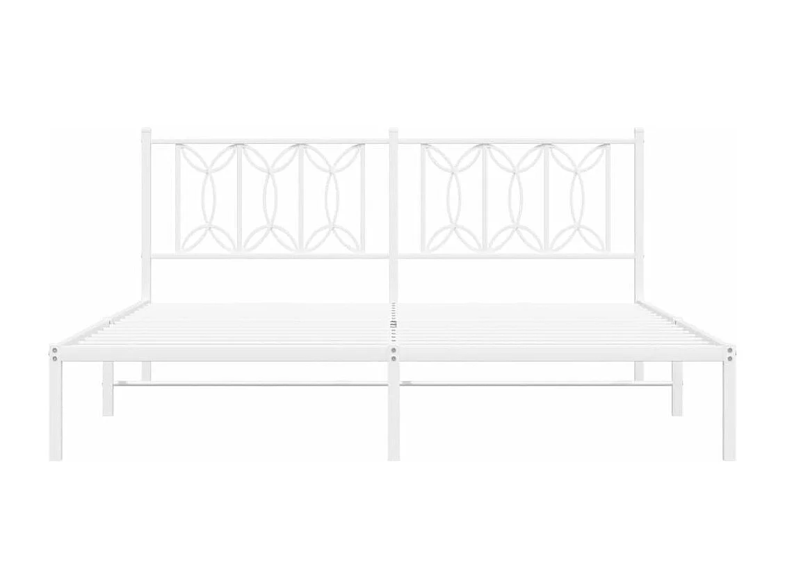 Giroletto con Testiera Metallo Bianco 183x213 cm