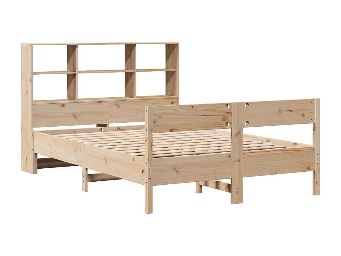 Lit bibliothèque sans matelas 120x190 cm bois de pin massif