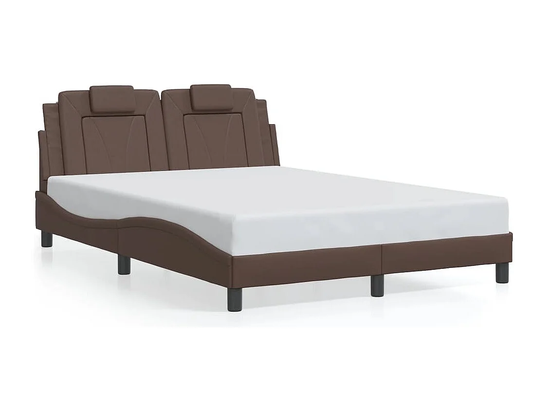 Cadre de lit sans matelas marron 140x200 cm similicuir